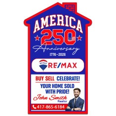 USA 250th Anniversary 3.75x6.12 House Shape Magnet 20 Mil Indoor