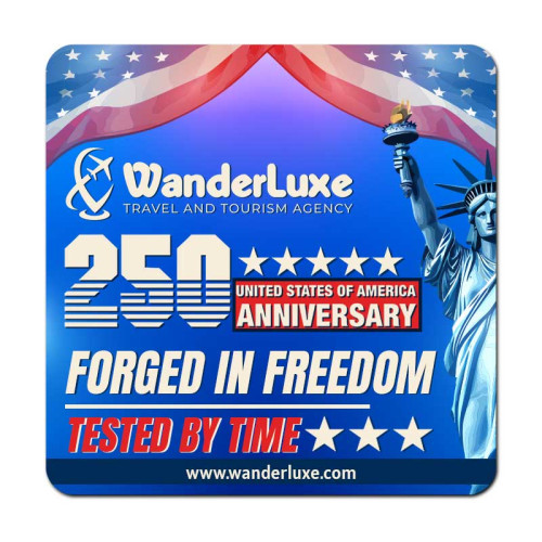 USA 250th Anniversary 3x3 Round Corners Indoor Magnets - 20 Mil