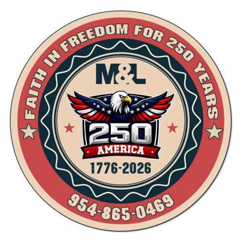 America 250th Anniversary 4 Inch Circle Outdoor Magnets - 30 Mil
