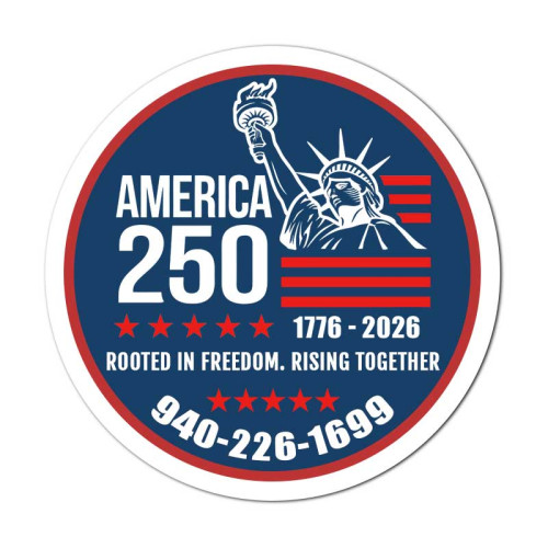 America 250th Anniversary 5.5 Inch Circle Outdoor Magnets - 30 Mil