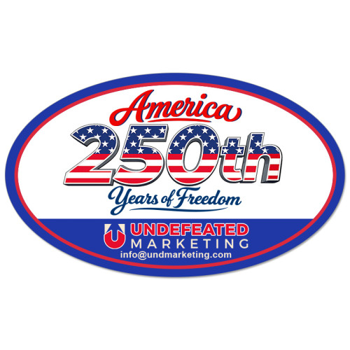 America 250th Anniversary 5x3 Outdoor Oval Magnets - 30 Mil