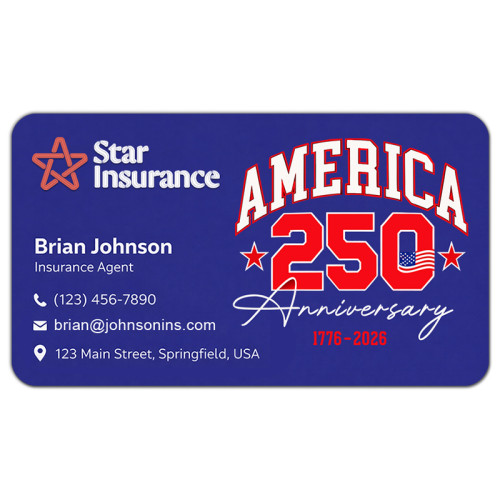 America 250th Anniversary Business Card Indoor Magnets - 20 Mil