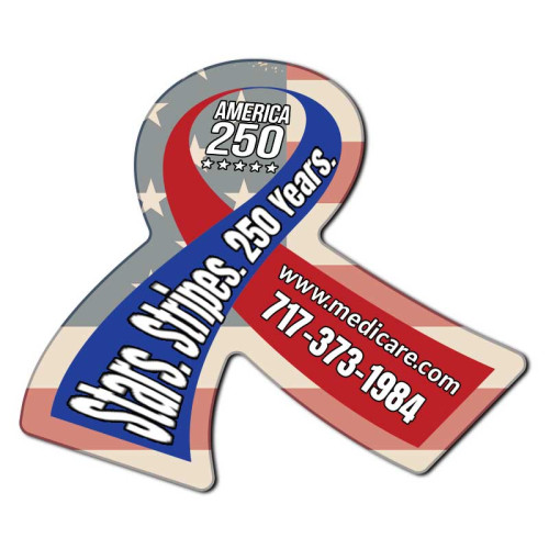 USA 250th Anniversary Ribbon Shaped Magnets 2.68x2.25- 20 Mil