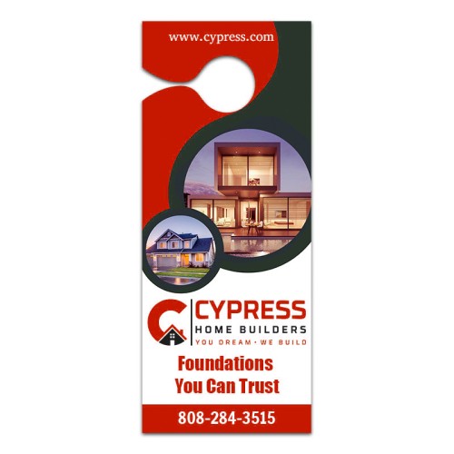 3.5x8.5 Inch Full Color One Sided Door Hangers - 16 pt Paper