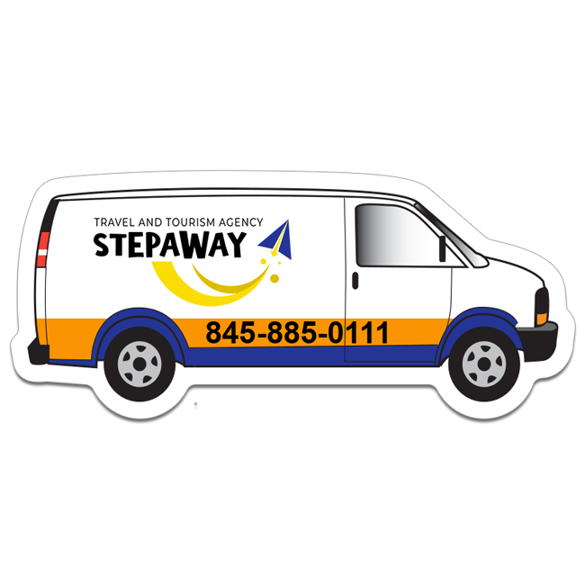 Check Magnet Van 3.7644x1.667 Right Facing Van Shaped Magnets - 20 Mil